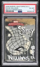 2008 Fleer Marvel Masterpieces Series 2 1/1 David Williams PSA 6 Auto Sketch i1f