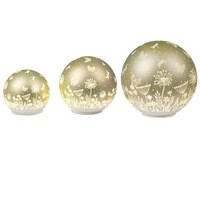 3Er Set Led Kugellampen Blumenwiese GrüN D. 12 + 15 +20Cm Mit Timer Formano Wa
