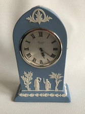 Wedgwood Jasperware Blue Cathedral Clock Baronet Of London in working condition
