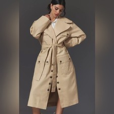 FARM Rio Ran Nude Cotton Pocket Trench Coat