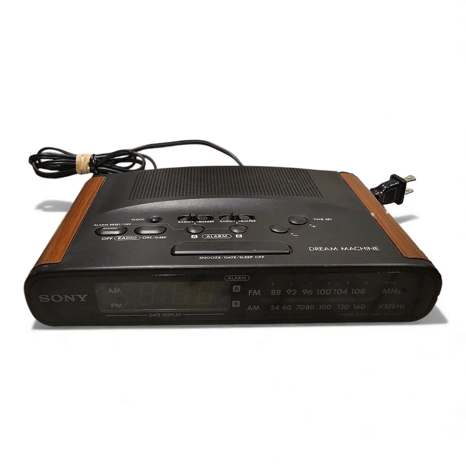 Radio reloj AM/FM Sony Dream Machine ICF-C430 probado funcionando de colección Foto 2 de 4