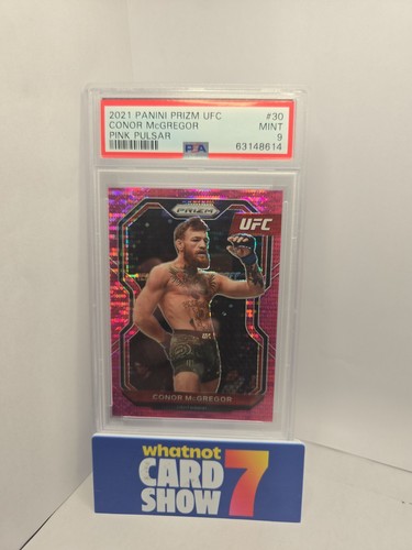 2021 Panini Prizm UFC Conor McGregor Pink Pulsar Prizm #/42 PSA 9