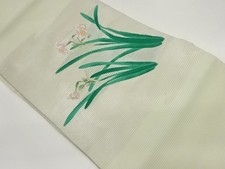 7443623: JAPANESE KIMONO JAPANESE NAGOYA OBI FOR SUMMER / WOVEN LEAF