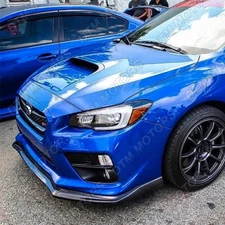 For 15-21 Subaru WRX STi CS-Style JDM Carbon Look Front Bumper Body Lip 3-Pcs