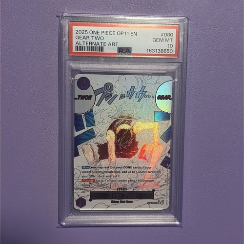 Gear Two PSA 10 One Piece English Card Luffy D. Monkey OP11-080 Alt Art 2025