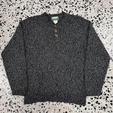 VINTAGE 80S 90S OUTFITTERS MADE IN USA HENLEY STYLE SWEATER: