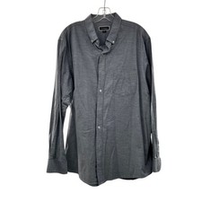 Club Room Men's Button Down Shirt Long Sleeve Blue Gray Size XL