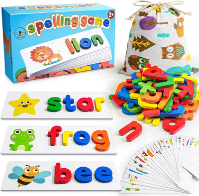 Alphabet ABC Learning Educational Toys for 3 4 5 Years Old Boys Girls, Wooden Pu