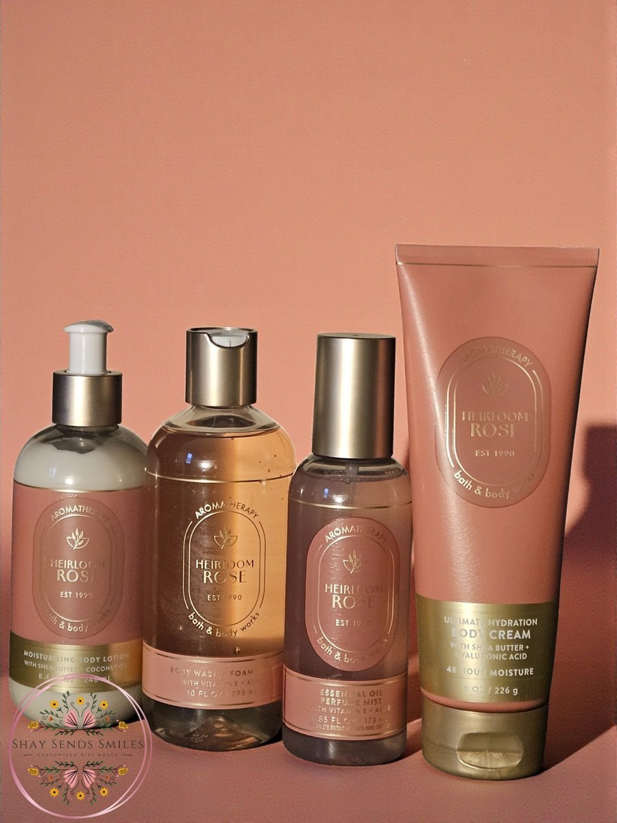 Bath and Body Works Heirloom Rose 4 Piece Women's Body care Set
