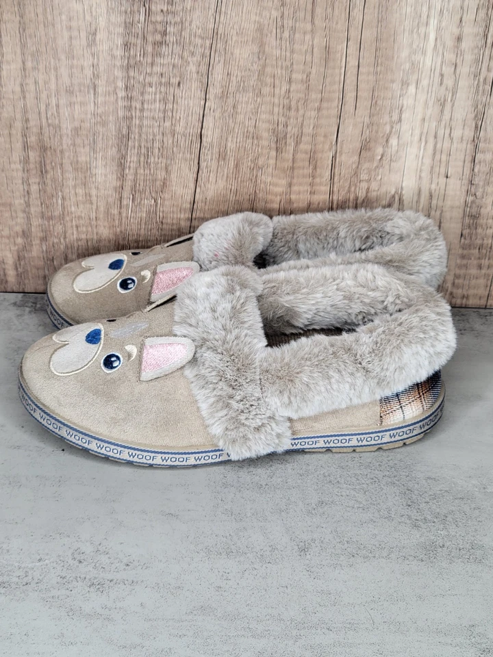 Zapatillas de espuma viscoelástica Skechers para mujer Bob's Too Cozy Dog "Woof" talla 6 Foto 2 de 4