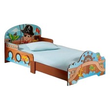 Toddler Pirate Ship Bed W/ Wooden Boat Frame Children Junior Bedroom Furniture