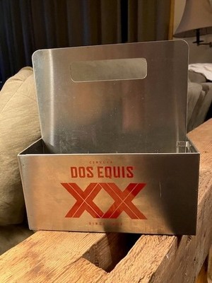 Vintage DOS EQUIS XX SIX 6 PACK Stainless Steel Metal Beer Holder Advertising