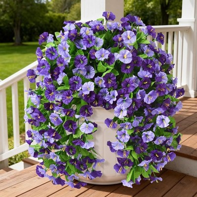 Artificial Flowers for Outdoor Spring Summer Decoration Faux Silk Morning Glory