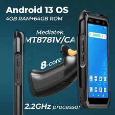 Android 13 Barcode Scanner with Pistol Grip, 1D/2D/QR Bar Code Scanner