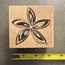 Magenta Wood Rubber Stamp Flower Design Flowers  Plants 23.567J