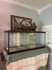 75 Gallon Glass Aquarium Fish Tank w/ Decorative Ship Ornament Local Pickup
