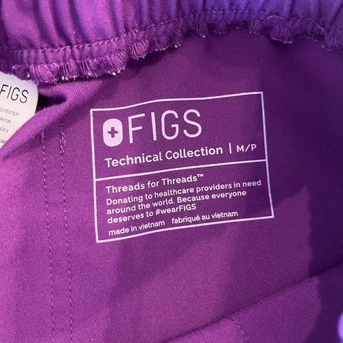 Figs High Waisted Yola Scrub Pant in Magic Purple Size Medium Petite - Picture 6 of 12