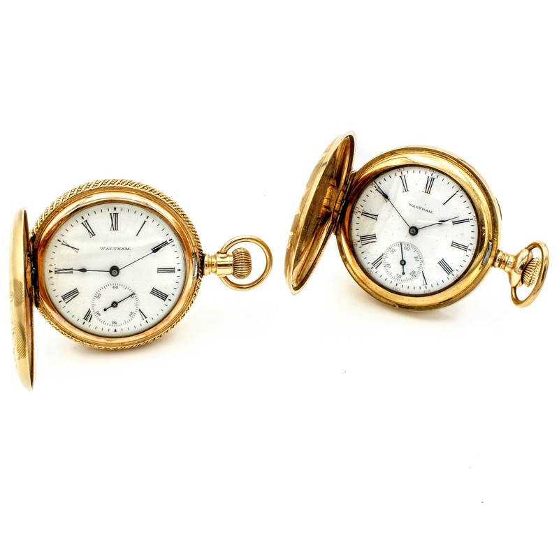 1896-1902 Waltham 6s 15j Seaside Model 1850 Pocket Watches Lot of 2 #WB5318-1