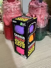 NEW Teenie Needoh Cool Cats 3 Pack Schylling Colorful Squishy Purple Pink Orange