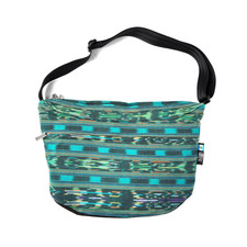 Borsa a tracolla donna Ethnotek Bagan tessuto guatemala verde tracolla messenger