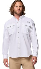 Columbia PFG Bahama II Long Sleeve Shirt UPF 50 Omni Shade Men  s Size L White