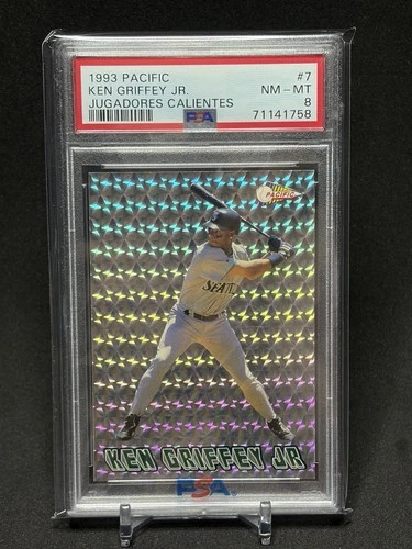1993 Pacific Prisms Jugadores Calientes Ken Griffey Jr #7 Mariners PSA 8