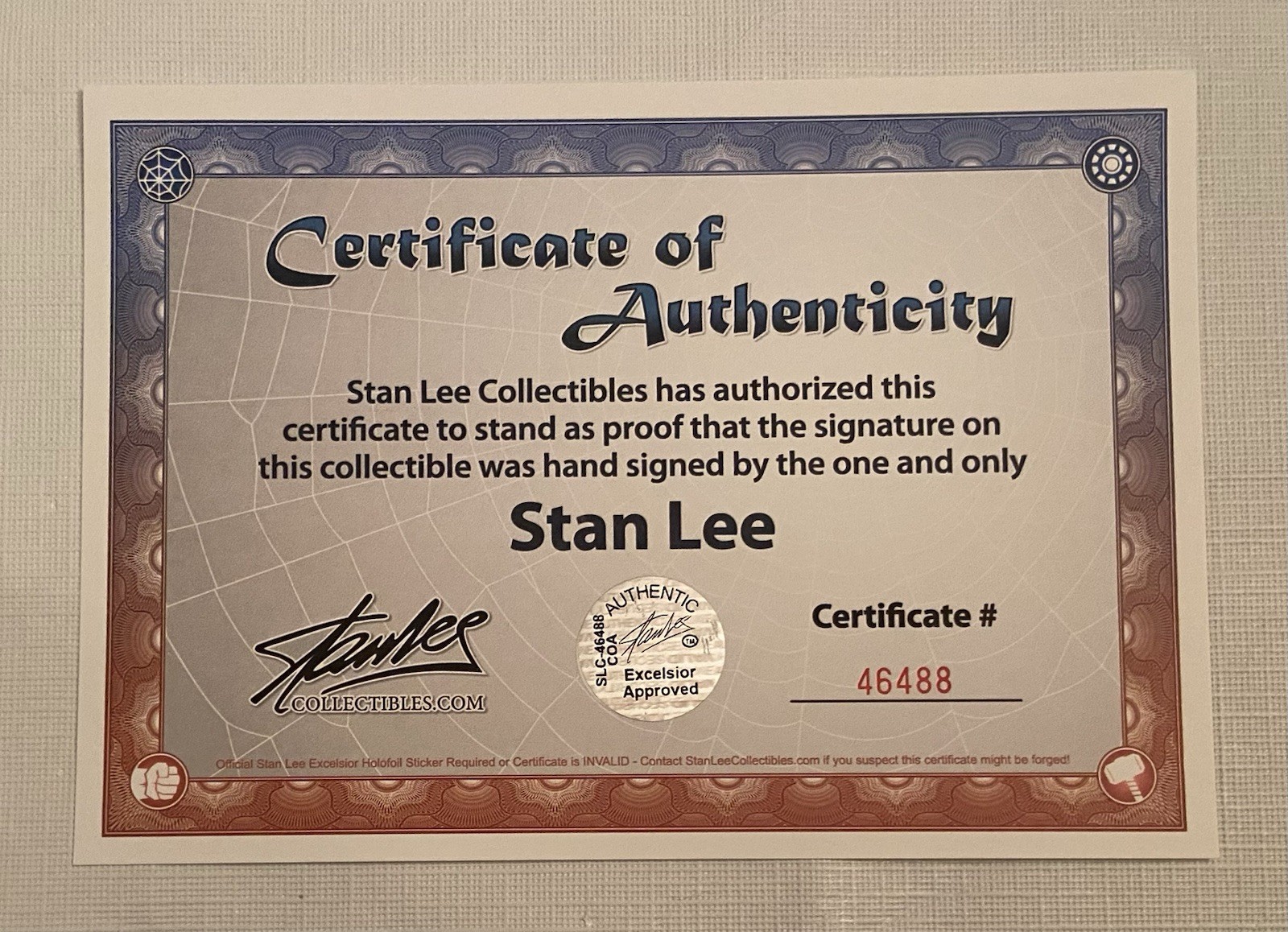 Marvel Comics Group Stationary Page Signed by Stan Lee with COA! Captain America