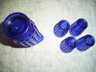 COLBALT BLUE HOBNAIL MINI PITCHER AND 4 GLASSES  FREE SHIPPING — photo 5