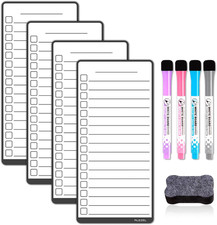 Magnetic to Do List White Board for Fridge, Multifunctional Dry Erase List Board