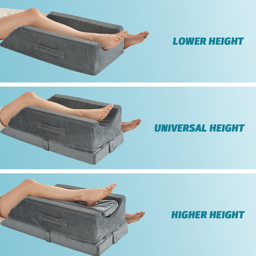 JOYWOO Memory Foam Leg Elevation Pillow - Post-Surgery, Knee and Ankle Injuries, - Picture 6 of 12