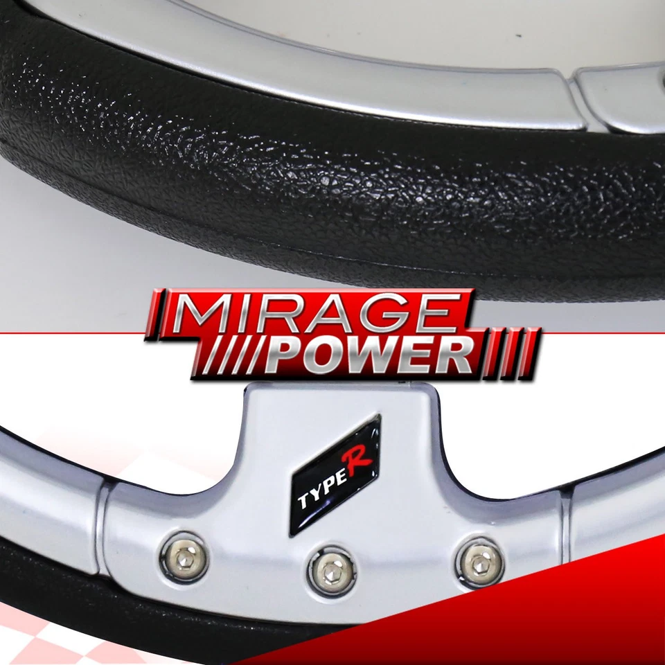 Competition Style Quick Release + 320mm 9Bolt Silver Fusion Style Steering Wheel Foto 3 de 4