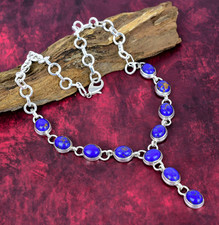 Collar de joyería de plata de ley 925 hecho a mano con piedras preciosas turquesa cobre púrpura