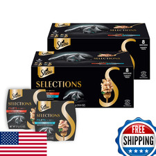 Sheba Selections Filets in Broth Wet Cat Food Complement Chicken/Tuna, 1.3 oz, 8