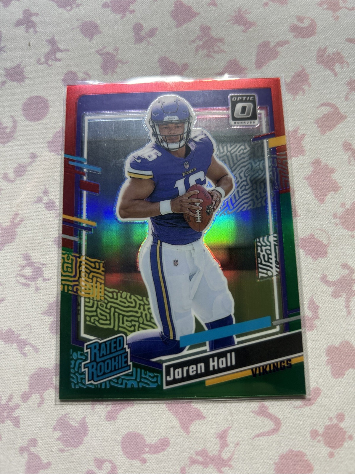 2023 Donruss #367 Jaren Hall Optic Rated Rookie Preview Red & Green Prizm