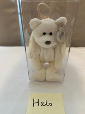    TY Beanie Baby: Halo the Angel Bear 1998   MINT Condition  In Display Case
