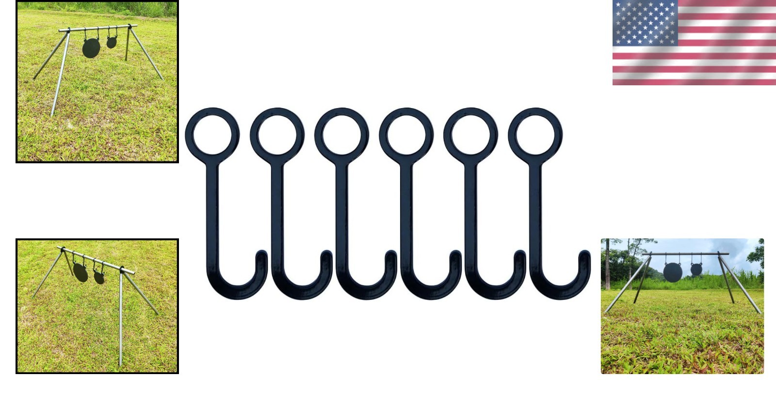 Heavy-Duty Steel Target Stand Kit with 6 Target Hooks - Easy and Reliable