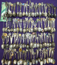 150+ Pc Silverplated Sm 3-6"COLLECTIBLE / SOUVENIR SPOONS Antique to Vintage Mix