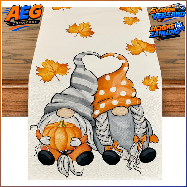 TischläUfer Herbst KüRbisse AhornbläTter 40X100 Cm Deko FüR Esstisch-image
