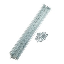36 Pcs 14G J Bend 294mm x 2mm Bike Bicycle Spokes with Nipples Steel Silver T...