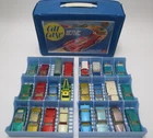 VINTAGE USED LOT OF 24 LESNEY MATCHBOX CARS & TRUCKS WITH CAR CASE TO CARRY NR !