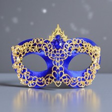 Blue masquerade mask, cosplay mask, Halloween mask, Venetian mask, Prom mask