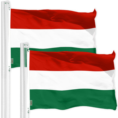 2 Pack: Hungary Hungarian Flag  3x5 Ft  LiteWeave Pro Series Printed 150D