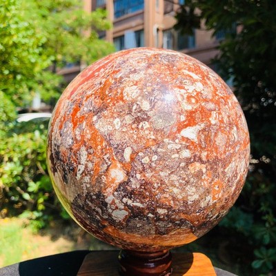 Rare 9.17LB Natural Colorful Agate Quartz Crystal Ball Reiki Healing 771