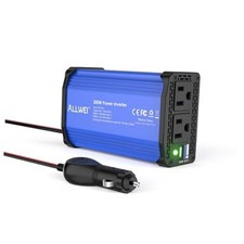 300W Car Power Inverter, DC 12V to 110V AC Converter Car Plug PD65WBlue