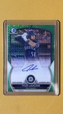 Tyler Locklear 2023 Bowman Chrome RARE #/99 GREEN MOJO REFRACTOR AUTO Rookie RC