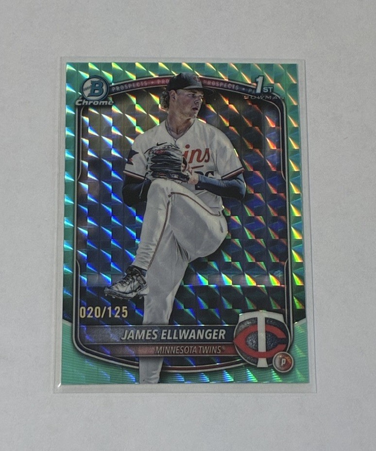 JAMES ELLWANGER 2025 BOWMAN CHROME DRAFT 1ST AQUA GEOMETRIC /125