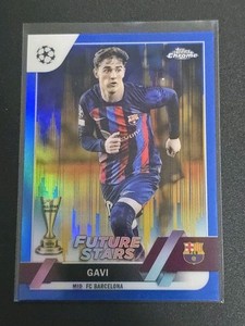 2022-23 Topps UCC Chrome #178 GAVI Future Stars Blue & Gold Seismic /75