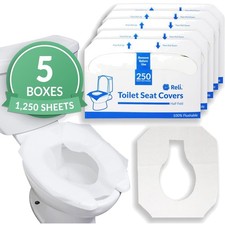 Toilet Seat Covers 1250 Pcs, 5 Packs of 250  Disposable Toilet Seat Cover - ...