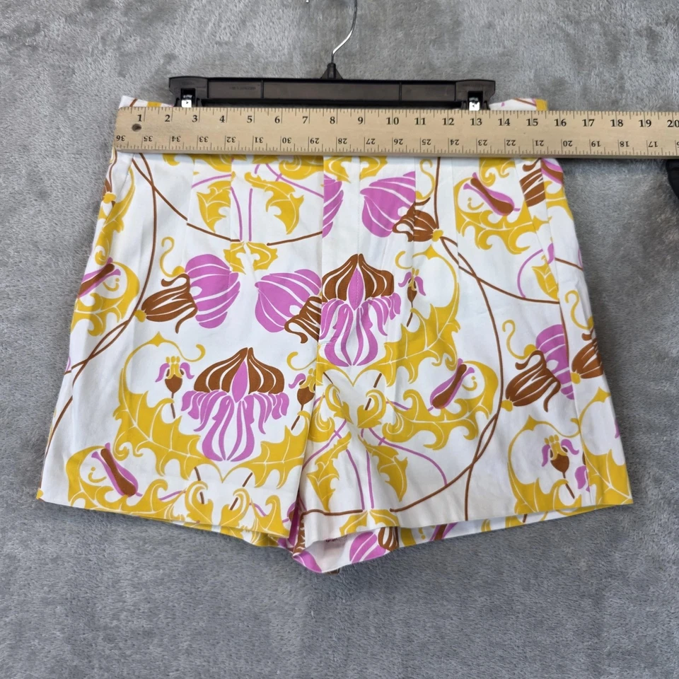Pantalones Cortos Zara Mujer Grandes Blanco Rosa Amarillo Barroco Estampado Floral A Medida Verano Foto 2 de 4