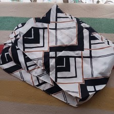 True Vintage Mod Neck Scarf 1960's Shiny Geometric 60x10"